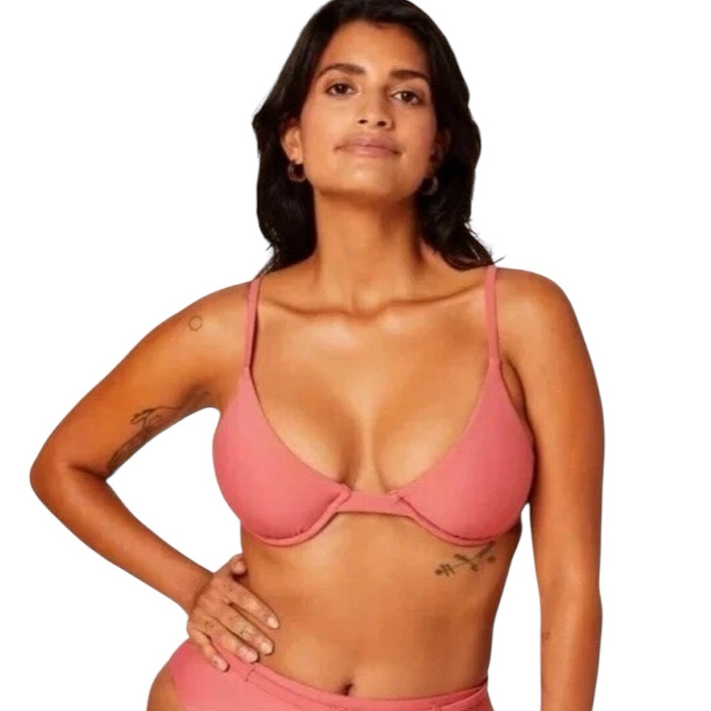 Andie Swim The Sicily Top Size S Punch Pink NWT